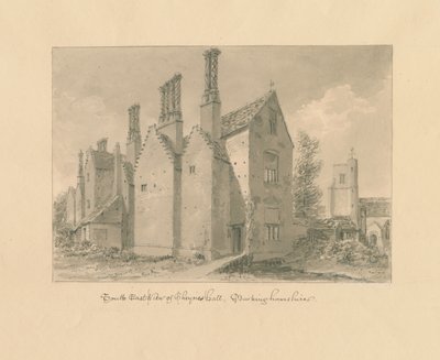 Buckinghamshire - Chenies Hall: sepiateckning av John Buckler