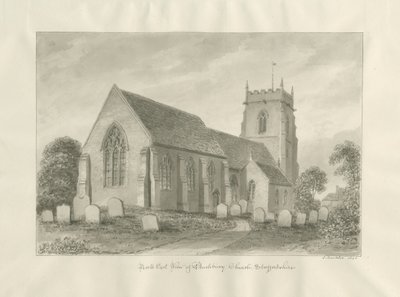 Bushbury Church: sepiateckning av John Buckler