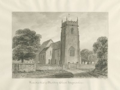 Bushbury Church: sepiateckning av John Buckler
