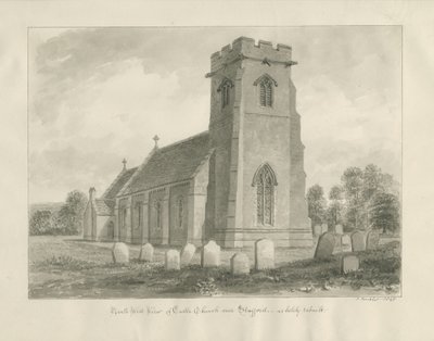 Slottskyrkan - Kyrka: sepiateckning av John Buckler