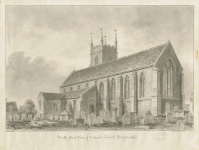 Colwich Church: sepiateckning, 1841 av John Buckler
