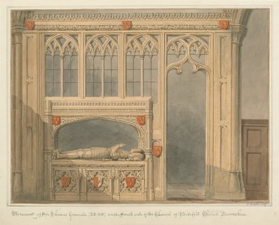 Devonshire - Bideford Church - Monument av Sir Thomas Grenville av John Buckler