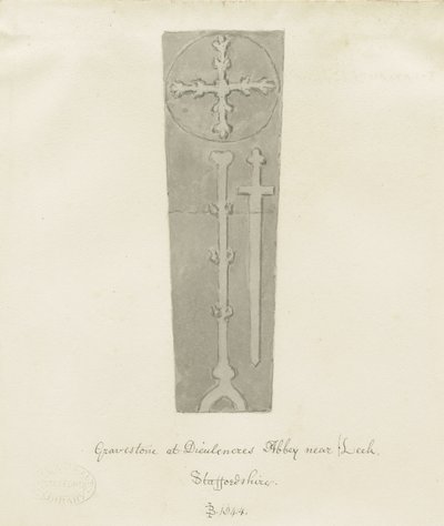 Dieulacres Abbey: sepiateckning av John Buckler