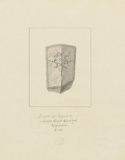 Drayton Bassett Church - Kistanlock: sepiateckning, 1838 av John Buckler