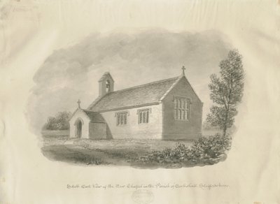 Eccleshall - Cotes Heath Chapel: sepiateckning, nd [c 1843] (ritning) av John Buckler