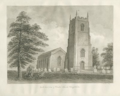 Ellastone Church: sepiateckning, 1847 av John Buckler