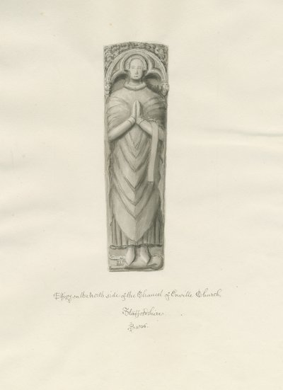 Enville Church - Effigy: sepiateckning av John Buckler