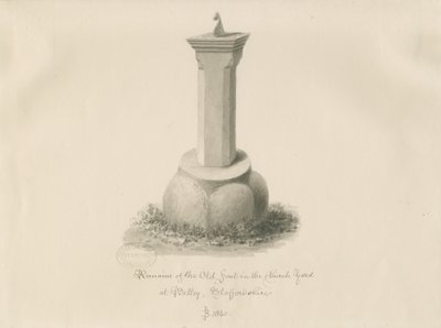 Typsnitt i Betley Church: sepiateckning av John Buckler