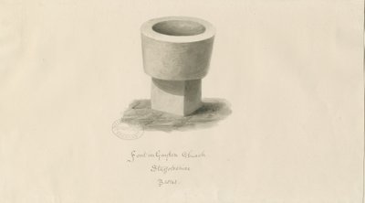 Typsnitt i Gayton Church: sepiateckning av John Buckler