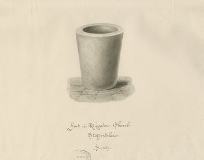 Typsnitt i Kingstone Church: sepiateckning, 1839 av John Buckler
