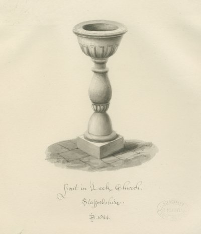 Typsnitt i Leek Church: sepiateckning, 1844 av John Buckler