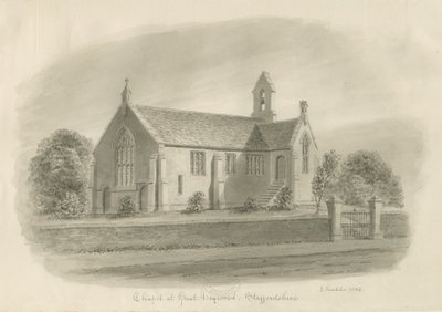 Great Haywood Chapel: sepiateckning av John Buckler