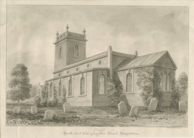 Ingestre kyrka: sepiateckning av John Buckler