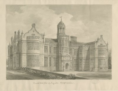 Ingestre Hall: sepiateckning av John Buckler