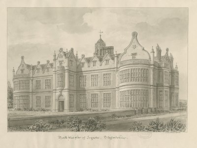 Ingestre Hall: sepiateckning av John Buckler
