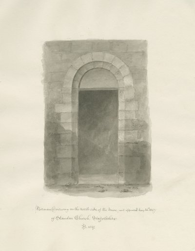 Interiör av Standon Church: sepiateckning, 24 maj 1847 (ritning) av John Buckler
