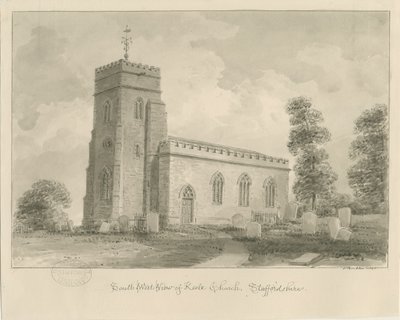Keele kyrka: sepiateckning av John Buckler