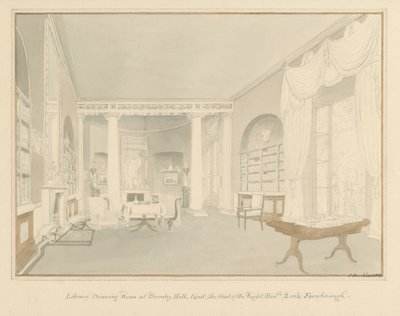 Kent - Bromley Hill - Interiör i bibliotekssalongen, 1816 av John Buckler
