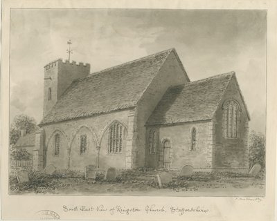 Kingstone Church: sepiateckning av John Buckler