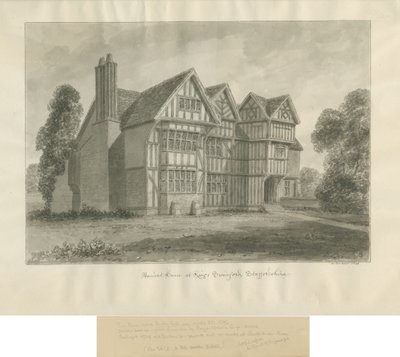 Kingswinford - Bradley Hall: sepiateckning av John Buckler