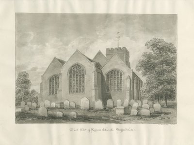 Kinver kyrka: sepiateckning av John Buckler