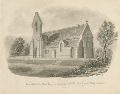 Knightley Chapel: sepiateckning av John Buckler