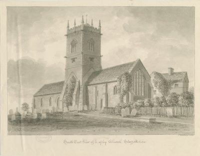 Lapley Church: sepiateckning av John Buckler