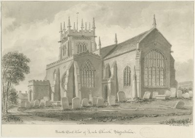 Purjolökskyrka: sepiateckning, 1844 av John Buckler