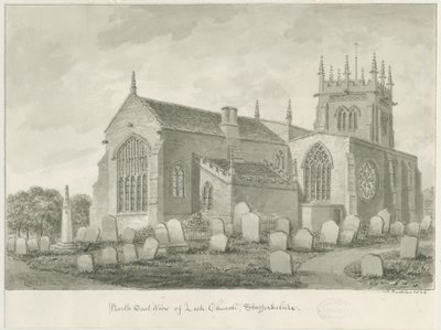Purjolökskyrka: sepiateckning, 1844 av John Buckler