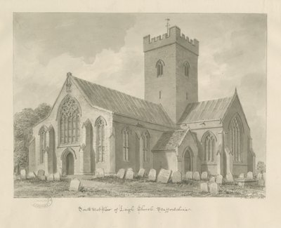 Leigh Church: sepiateckning av John Buckler