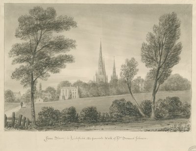 Lichfield - Stowe: sepiateckning av John Buckler