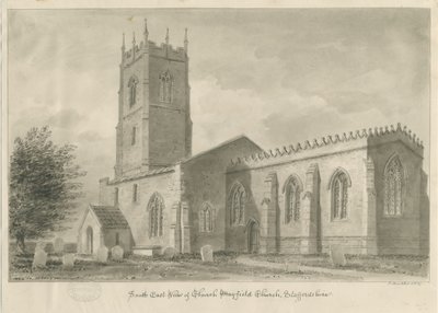 Mayfield Church: sepiateckning, 1839 av John Buckler
