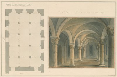 Oxfordshire - Oxford - St. Peters krypt i East Church, 1803 av John Buckler