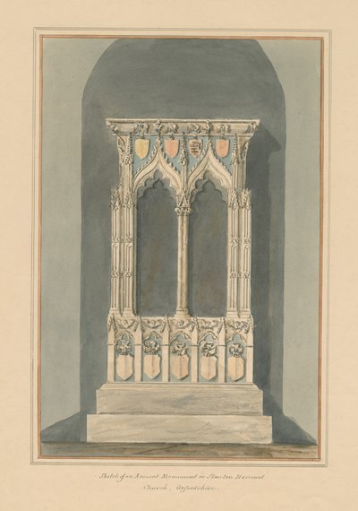 Oxfordshire - Stanton Harcourt Church - Monument, 1803 av John Buckler