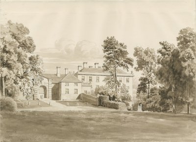 Patshull House: sepiatvättteckning, augusti 1820 (ritning) av John Buckler