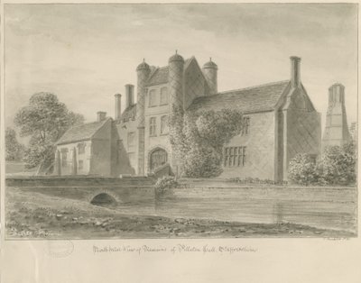 Pillaton Hall: sepiateckning, 1841 av John Buckler