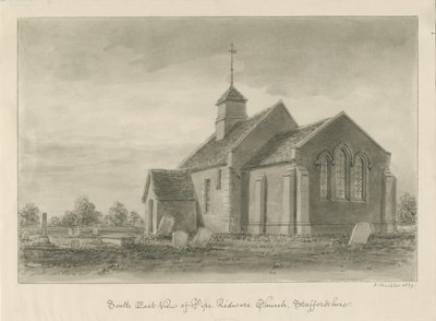 Pipe Ridware Church: sepiateckning av John Buckler