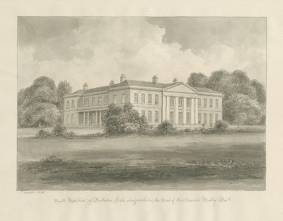 Rolleston Hall: sepiateckning av John Buckler