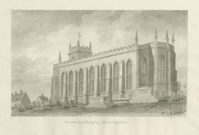 Rowley Regis Church: sepiateckning, 1847 av John Buckler