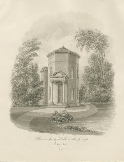 Shugborough - Vindarnas tempel: sepiateckning, 1843 av John Buckler