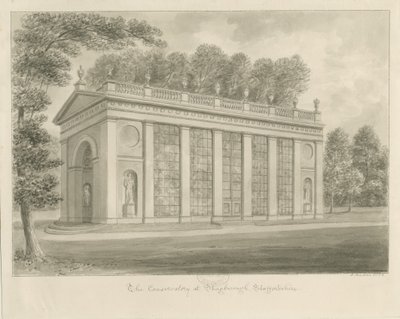 Shugborough Hall - Conservatory: sepiateckning av John Buckler