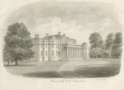 Shugborough Hall: sepiateckning, 1843 av John Buckler