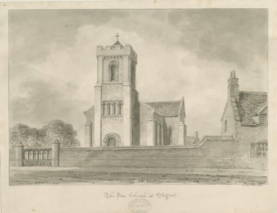 Stafford - Christ Church: sepiateckning, 1840 av John Buckler