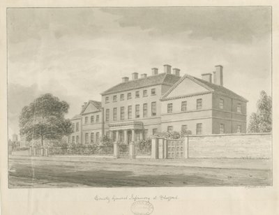 Stafford - County General Infirmary: sepia ritning av John Buckler