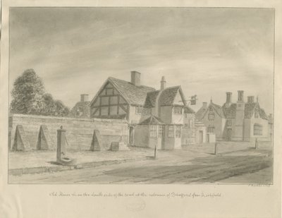Stafford - [The White Lion Inn]: sepiateckning, 1842 av John Buckler