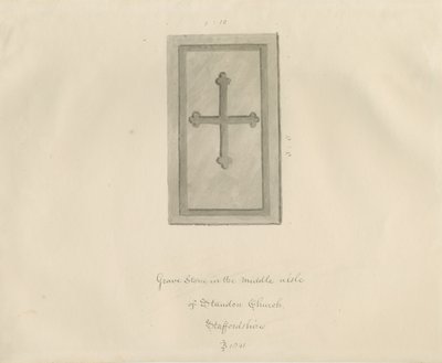 Standon Church - Gravsten: sepiateckning av John Buckler