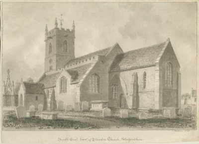 Standon Church: sepiateckning av John Buckler