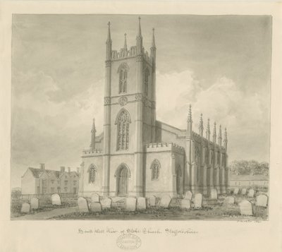 Stoke-upon-Trent Church [Ny]: sepiateckning av John Buckler