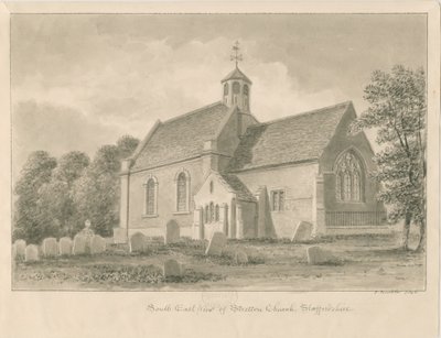 Stretton Church: sepiateckning, 1842 av John Buckler