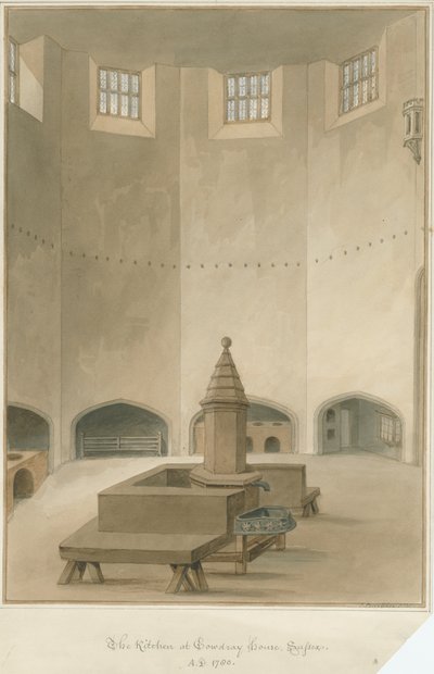 Sussex - Cowdray House - Inredning av kök, 1830 av John Buckler